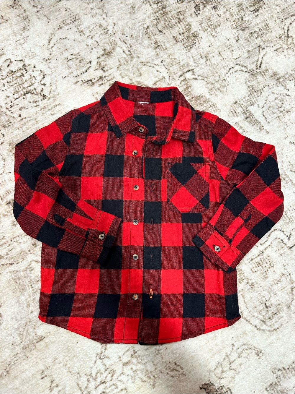Joe Fresh Size 4T Red & Black Buffalo Plaid Button-Front Shirt